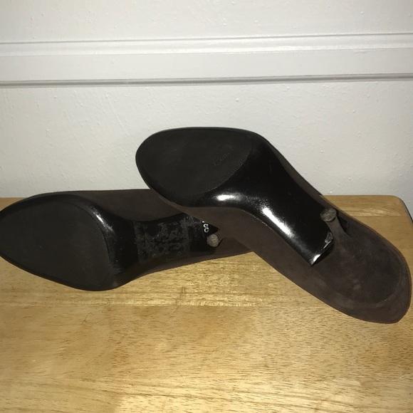 Suede Brown High Heels - Picture 4 of 5